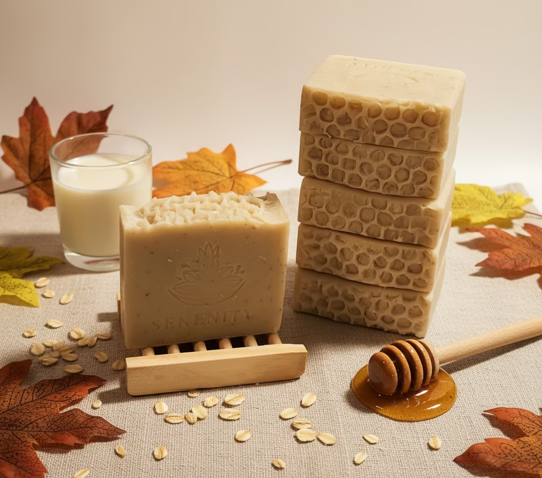 Jabón Artesanal de Leche de Cabra, Avena y Miel